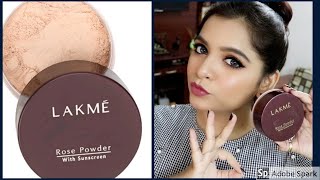 LAKME ROSE POWDER  LOOSE POWDER REVIEW AND DEMO [upl. by Strohl]