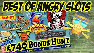 Best Of Angry Slots  19 Bonuses  £740 SLOTS BONUS HUNT Including 5scatter Horus Megaways amp more [upl. by Euqinobe]