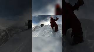 Rock Drops on a Snowboard in Action on a powder day at Arapahoe Basin ski area Colorado USA [upl. by Uhp]