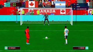 Argentina vs Canada  Penalty Shootout  SemiFinal Copa America 2024  Messi v Davies  FIFA 23 [upl. by Nylzaj880]