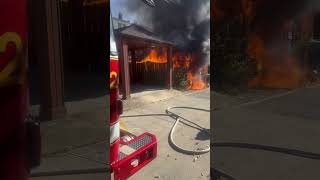 DC Fire amp EMS gets ready to knock down a garage fire [upl. by Yanad]