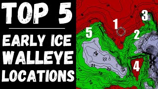 Early Ice Walleye Locations to CATCH MORE FISH  First Ice Walleye Fishing [upl. by Howell]