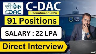 CDAC Invites Applications For 91 Positions Salary Up To Rs 22 LakhAnnum  Best Chance For Fresher [upl. by Eseekram]