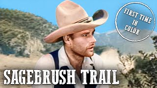 Sagebrush Trail  JOHN WAYNE  COLORIZED  Free Cowboy Film [upl. by Mckenzie21]