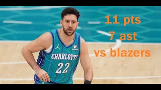 Vasilije Micic 11 Pts 7 Ast Charlotte Hornets vs Portland Trail Blazers HIGHLIGHTS [upl. by Matthews]