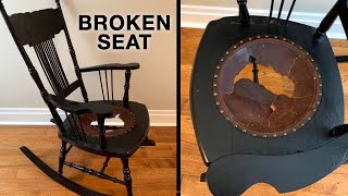 How to Repair a Broken Rocking Chair  a Restoration by Fixing Furniture Leather [upl. by Adnomal]