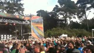 Outside Lands 2010  Rushing the Fence during Chromeo [upl. by Yelsnya328]