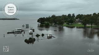 Mallacoota Wharf Capturing the Deluge 4 days of Rain 1 Dec 2023 by drone 4k [upl. by Dadelos]