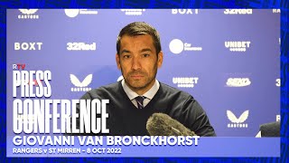 PRESS CONFERENCE  Giovanni Van Bronckhorst  Rangers v St Mirren [upl. by Oirevas17]