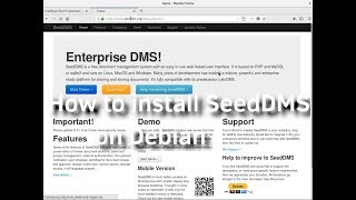 How to install SeedDMS on Debian [upl. by Ahsiak462]