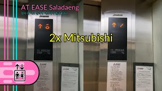 AT EASE Saladaeng Bangkok  2 Mitsubishi Traction Elevators [upl. by Lan954]