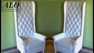 DIYHOW TO UPHOLSTER A HIGH BACK TUFTED CHAIR  ALO Upholstery [upl. by Virendra422]