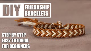 Chevron Arrow V Friendship Bracelets Step by Step Tutorial  Easy Tutorial for Beginner [upl. by Peursem]