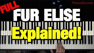 Beethoven  Für Elise  Piano Tutorial How to Play Lesson Complete [upl. by Anirtac]