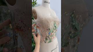 Making a corset mini dress with puffy sleeves prom wedding hautecouture dress sewing [upl. by Hephzipah]