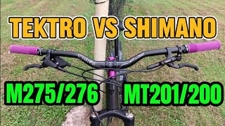 Entry Level Hydraulic Brakes Comparison Shimano MT200 M201 vs Tektro M275 M276 [upl. by Polivy99]