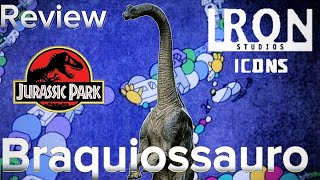 Review Braquiossauro  Jurassic Park  Icons  Iron Studios 🇧🇷 [upl. by Urina]