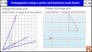 714 Enlargement with fraction scale factor Basic Maths Core Skills GCSE Grade C Level 7 help [upl. by Aniraz670]