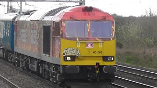 Acton Bridge amp Crewe Basford Hall Junction with 60062 Steel on steel and 86101 on Charters 250323 [upl. by Oberon]