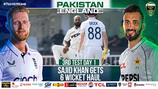 Sajid Khan Shines in Rawalpindi with 6️⃣ Wickets  Pakistan vs England  3rd Test Day 1 [upl. by Nowujalo]