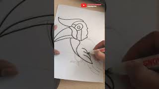 Drawing Hornbill  How to draw [upl. by Frazer935]