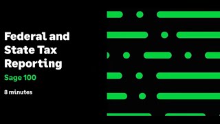 Sage 100  Payroll Federal and State Tax Reporting [upl. by Robinson]