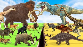 Prehistoric Animals Epic Battle Ice Age Animals Mammoth vs Jurassic World Dinosaur Animal Revolt [upl. by Finnegan141]