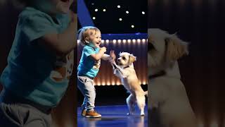 Bebê e cachorro dançando 2 viralvideo baby bebes crianças cuteshortsgottalent bebeanimal [upl. by Bevers]