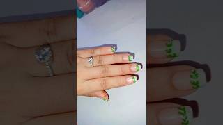 Easy leaf 🌿 nail art 💅🏻cutenailart easynailart youtubeshorts [upl. by Alyek]