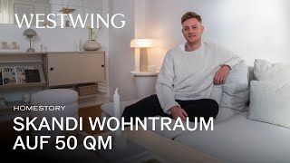 Kleine 2 Zimmer Wohnung im Skandi Stil  So richtest Du kleine Räume platzsparend ein  Roomtour [upl. by Fanestil]