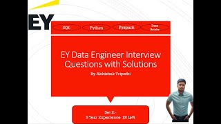 Day 27 EY Data Engineer Interview Questions with Solution [upl. by Eintrok]