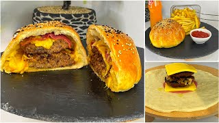 Kapali Hamburger  closed hamburger How to make Cheeseburger with Burger Bread [upl. by Aley]