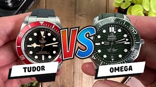 Omega Seamaster 300m vs Tudor Black Bay Burgundy who make the better OEM rubber strap Plus Mystery [upl. by Braeunig]