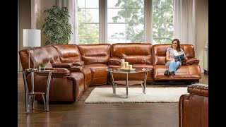 Leather Sectional Sofa with Power Recliner [upl. by Ahsinev929]