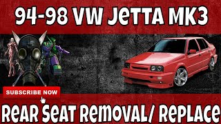 9498 VW Jetta MK3 Rear Seat Removal Replacement Upper amp Lower [upl. by Valenka]