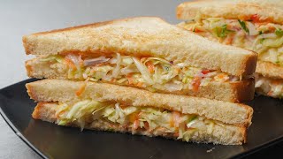 Coleslaw Sandwich Recipe  Mayonnaise Sandwich Recipe  Breakfast Recipes  Coleslaw Salad Recipe [upl. by Lorrad]