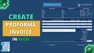 How to Create Proforma Invoice in Excel [upl. by Nollek]