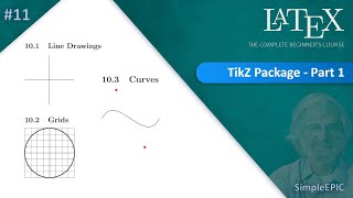 LaTeX 11  Complex Drawing using TikZ  Part 1 Line Drawings Grids and Curves [upl. by Eradis631]