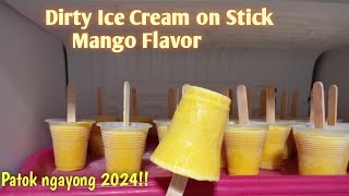 Dirty Ice Cream on Stick Mango Flavor ll Mango Ice Cream Stick ll Pangnegosyo recipe with costing [upl. by Ahsinrad]