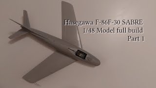 Hasegawa  148  F86 SABRE US AIR FORCE  PT 13  Part 1 scalemodel F86 [upl. by Southworth219]