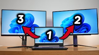 Cómo Conectar y Configurar 2 MONITORES a Un Portátil Muy FÁCIL [upl. by Katee]