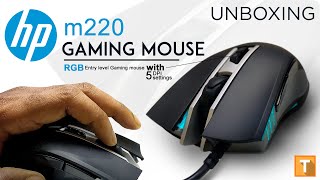 UNBOXING  HP M220 Wired USB Optical Gaming Mouse  Best in Budget 🔥 🔥 🔥 [upl. by Ahsikahs]