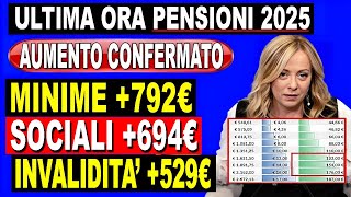 🚨UFFICIALE Aumento Pensioni 2025 e Nuova Quattordicesima  Vedi data di pagamento [upl. by Rebah937]