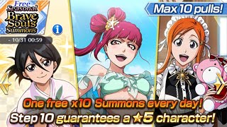 Free Seasonal Brave Souls Summons Step 10 Guaranteed 5 Star Bleach Brave Souls [upl. by Akiemehs]