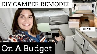 POP UP CAMPER REMODEL ON A BUDGET  DIY REMODELING MY CAMPER AND SAVING MONEY THE SIMPLIFIED SAVER [upl. by Luanni]