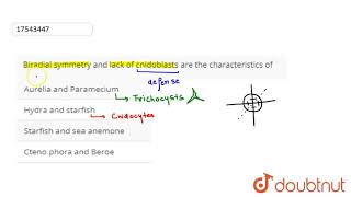 Biradial symmetry and lack of cnidoblasts are the characteristics of [upl. by Brotherson]