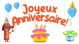 Happy Birthday Song in French  Joyeux Anniversaire  Learn French for kids [upl. by Hebe]