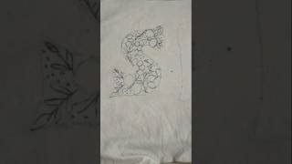 Letter S drawing embroideryembroidery shortvideo drawing vairalshort sewing [upl. by Allen]