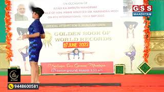 Attempt to Golden book of the world record of Yogasana  Zaina Begam  YFM  Mysore  GSS MAADHYAM [upl. by Voltz]