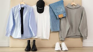 9 ITEMS 9 OUTFITS capsule wardrobe example [upl. by Wiese]